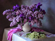 With A Bouquet Of Lilacs And Lilies Of The Valley Photograph by Tatyana Skorokhod (??????? ????????)