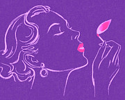 Woman Blowing Out a Match Drawing by CSA Images Woman Blowing Out a Match Drawing by CSA Images