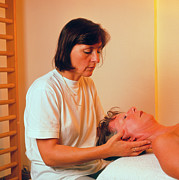 Woman Having Her Neck Massaged Photograph by Science Photo Library