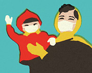 Woman Holding a Child Drawing by CSA Images