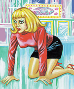 Woman on Her Hands and Knees Drawing by CSA Images