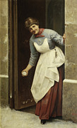 Woman With A Snowball Painting by Fw