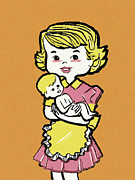 Woman with Baby Drawing by CSA Images Woman with Baby Drawing by CSA Images