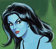 Woman with Blue Face Drawing by CSA Images