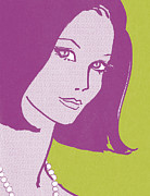 Woman With Bobbed Hair Drawing by CSA Images Woman With Bobbed Hair Drawing by CSA Images