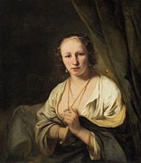 Woman With Pearls In Her Hair Painting by Ferdinand Bol