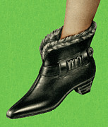 Woman's Fur Lined Boot Drawing by CSA Images