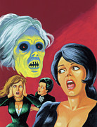 Women Afraid of Old Zombie Woman Drawing by CSA Images