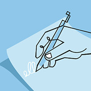 Writing a Letter Drawing by CSA Images Writing a Letter Drawing by CSA Images