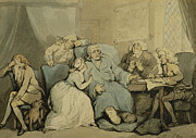 Writing The Will Pen And Grey Ink And Watercolor Painting by Thomas Rowlandson