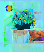 Yes Cat Nap in Sun Mixed Media by Zsanan Studio