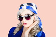 Young beautiful retro girl in glasses Photograph by Jorgo Photography