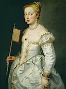 Young woman with fan -after Titian-, around 1612-14. Canvas, 96 x 73 cm Inv. 531. Painting by Peter Paul Rubens -1577-1640-