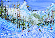 Zermatt Ski Print Painting by Pete Caswell