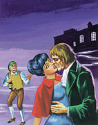 Zombie Kissing a Woman Drawing by CSA Images