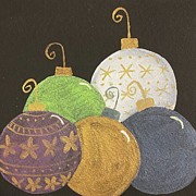 5 Christmas Balls #1 Painting by Lisa Neuman 5 Christmas Balls #1 Painting by Lisa Neuman