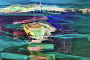 A Fluent Sea #1 Painting by Linette Childs