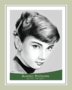 Audrey Hepburn #1 Drawing by Greg Joens