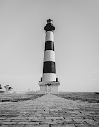 Bodie Island Lighthouse black and white Photograph by Stacy Abbott