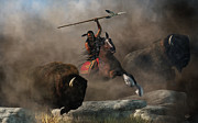 Buffalo Hunt #1 Digital Art by Daniel Eskridge