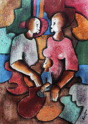 Circle of Love #1 Painting by Peter Sibeko 1940-2013 Circle of Love #1 Painting by Peter Sibeko 1940-2013