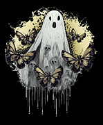 Creepy Scary Eerie Woman Halloween Aesthetic #1 Digital Art by Toms Tee Store
