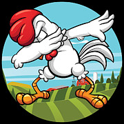Dabbing Chicken Dancing Farm Animal Rooster #1 Digital Art by Mister Tee