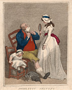Domestic Shaving #2 Drawing by Thomas Rowlandson