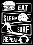 Eat Sleep Surf Repeat Surfboard Sea Beach Boy #1 Digital Art by Mister Tee