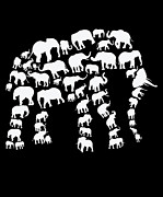 Elephant Wildlife Africa Elephants Silhouette #1 Digital Art by Toms Tee Store