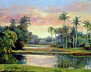 Fairchild Gardens Sunset #1 Painting by Laurie Snow Hein