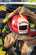 Firefighter's helmet, protective gear and equipment #1 Photograph by Image by Marie LaFauci