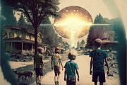 Flying Saucer Frenzy VIII #1 Mixed Media by Jay Schankman