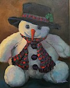 Grinning Snowman #2 Painting by Jeff Dickson