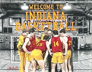 Hoosiers - Welcome to Indiana Basketball Drawing by Chris Brown