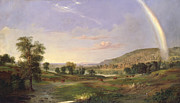 Landscape with Rainbow #1 Painting by Robert S  Duncanson