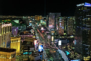 Las Vegas Strip at Night Aerial View #1 Photograph by David Oppenheimer