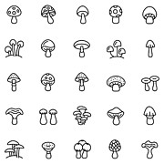 Mushrooms icon set #1 Drawing by FingerMedium