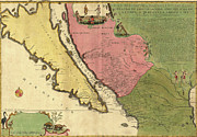 New California 1720 #1 Drawing by Vintage Maps
