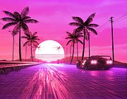 Outrun #1 Digital Art by Skiegraphic Studio