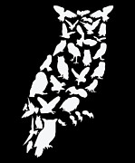 Owl Bird Forrest Wildlife Animal Owls Silhouette #1 Digital Art by Toms Tee Store