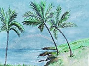 Poipu Rainbow Painting by Claudette Carlton