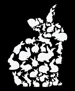 Rabbit Pet Animal Rabbit Rabbit Bunny Silhouette #1 Digital Art by Toms Tee Store