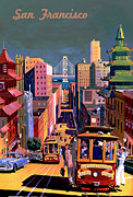 San Francisco Vintage Travel Poster #1 Drawing by Travel Poster