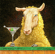 Sheep Faced On Martinis... #1 Painting by Will Bullas