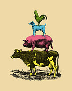 Stack Of Animals #1 Digital Art by Madame Memento