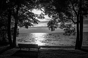 Sunset Over Lake Nipissing in North Bay, Ontario 4 BW Photograph by John Twynam