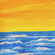 Sunset Waves 2 Painting by Lisa Neuman