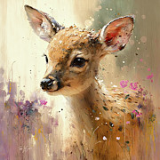 Darling Little Fawn Painting by Tina LeCour