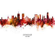Syracuse New York Skyline #84 #1 Digital Art by Michael Tompsett